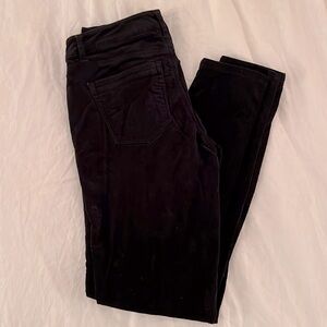 WHBM Black Skinny Velour Jeans